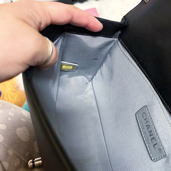 Authentic CHANEL Black Medium Ruthenium Calfskin Classic Le Boy Bag - Picture 11 of 15